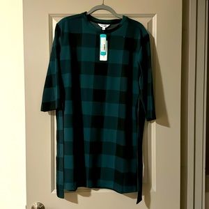 Steve Madden Fatuma Green Plaid Dress